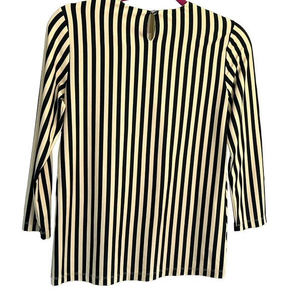 J McLaughlin Women's Cream Black Crewneck Blouse Size XS Catalina Cloth - Picture 3 of 3